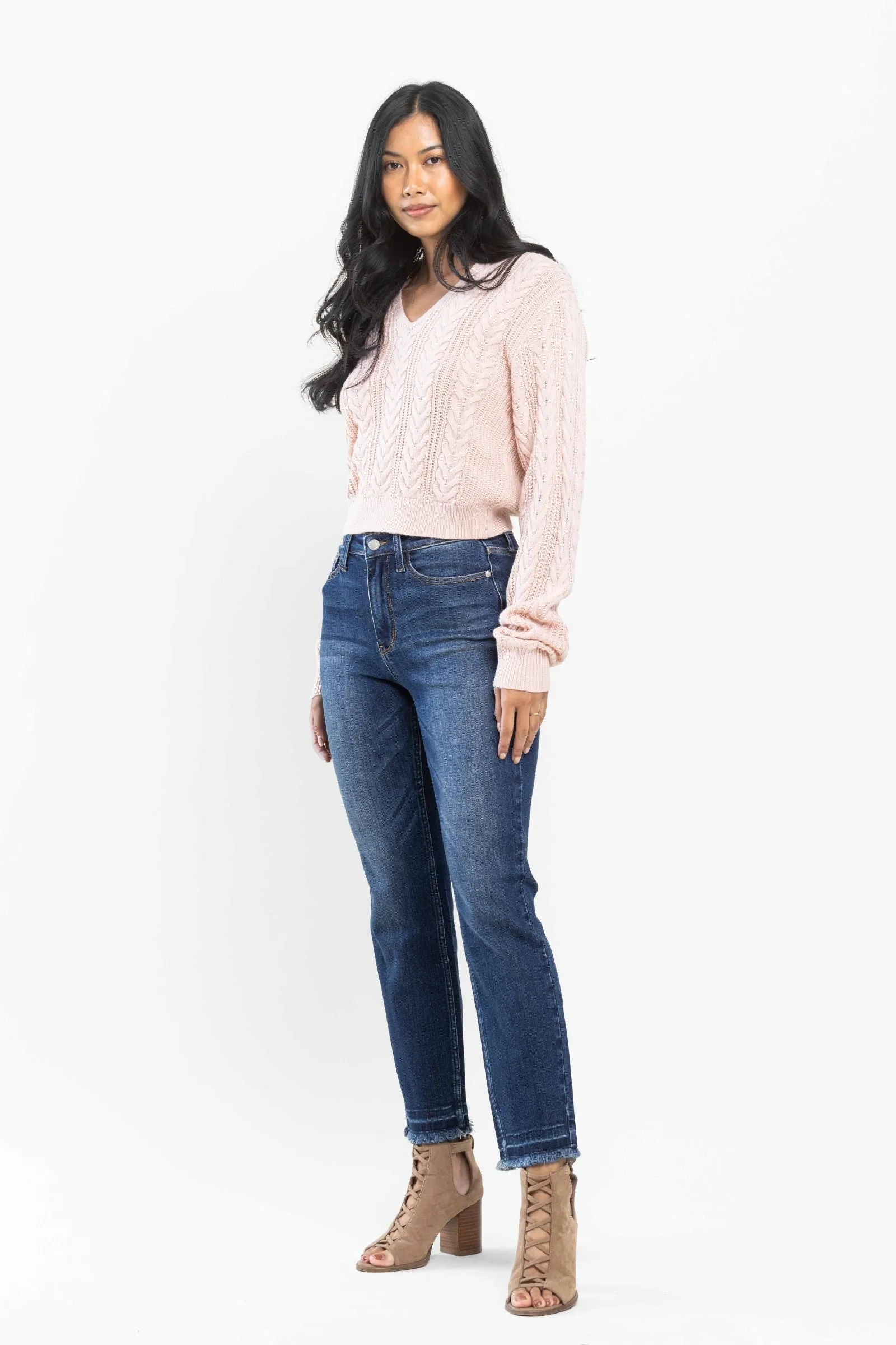 Judy Blue High Waist Release Hem Slim Fit Denim 88704