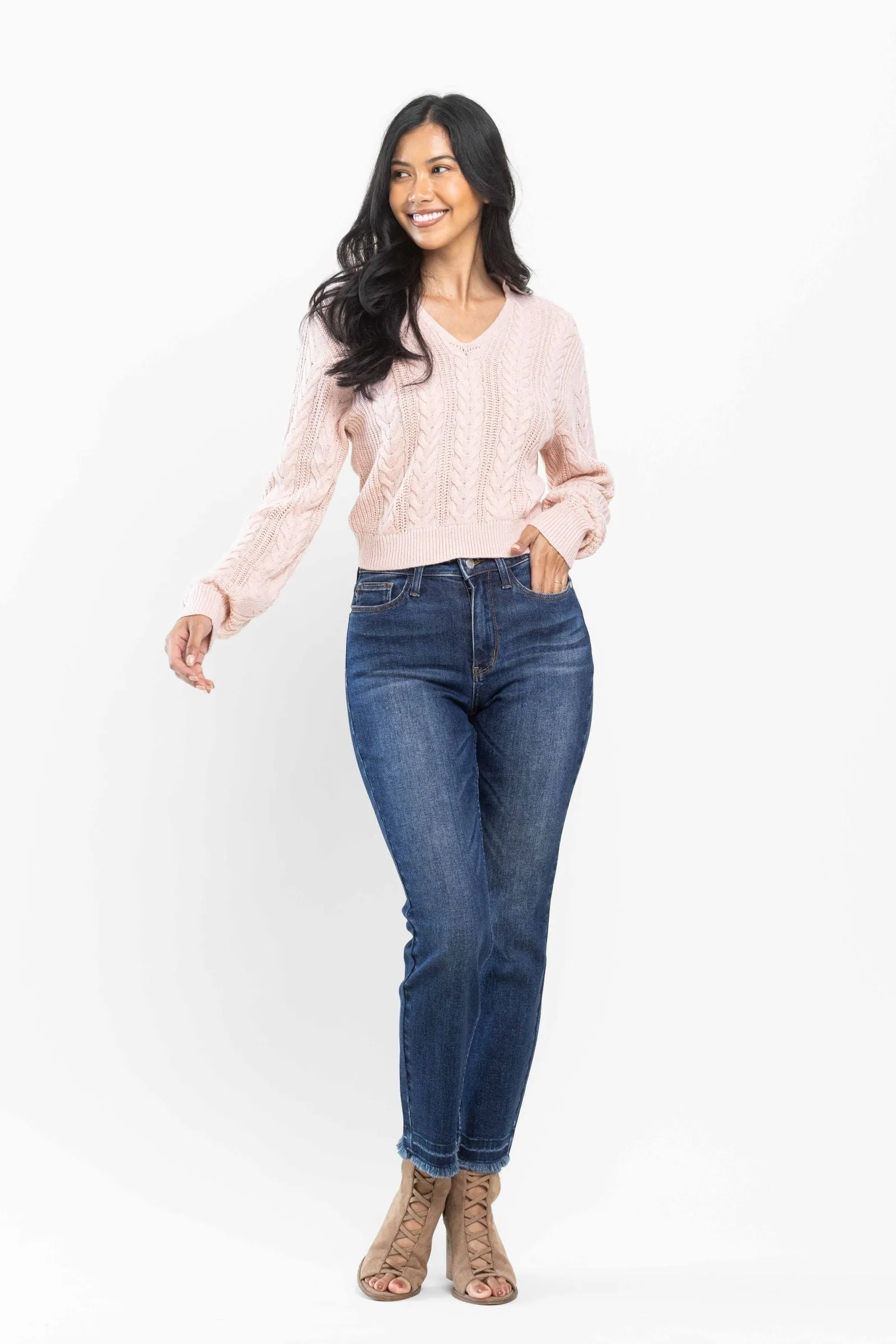 Judy Blue High Waist Release Hem Slim Fit Denim 88704