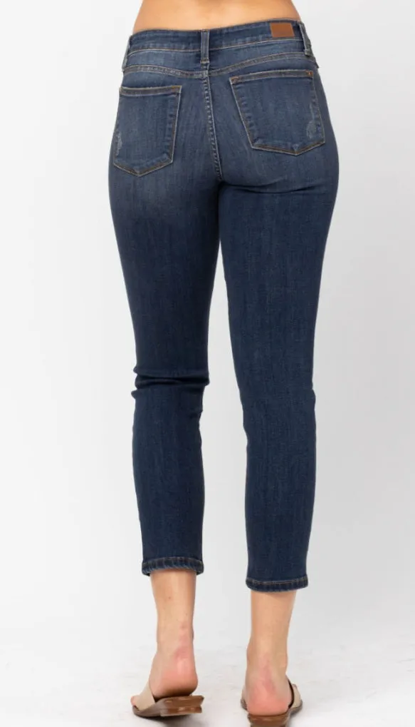 Judy blue mid rise cropped jeans