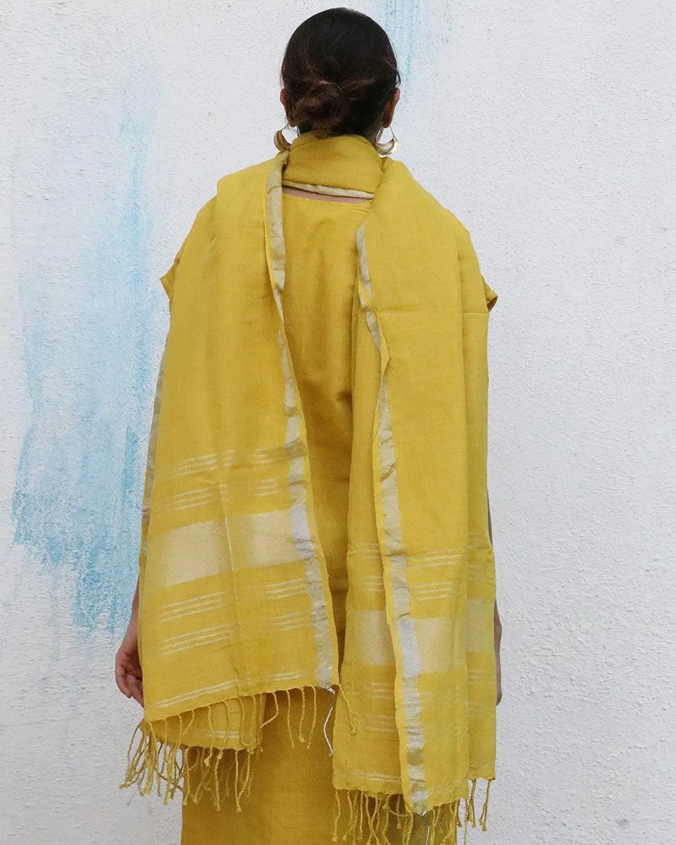 Jules Handwoven Linen Dupatta - Breathe