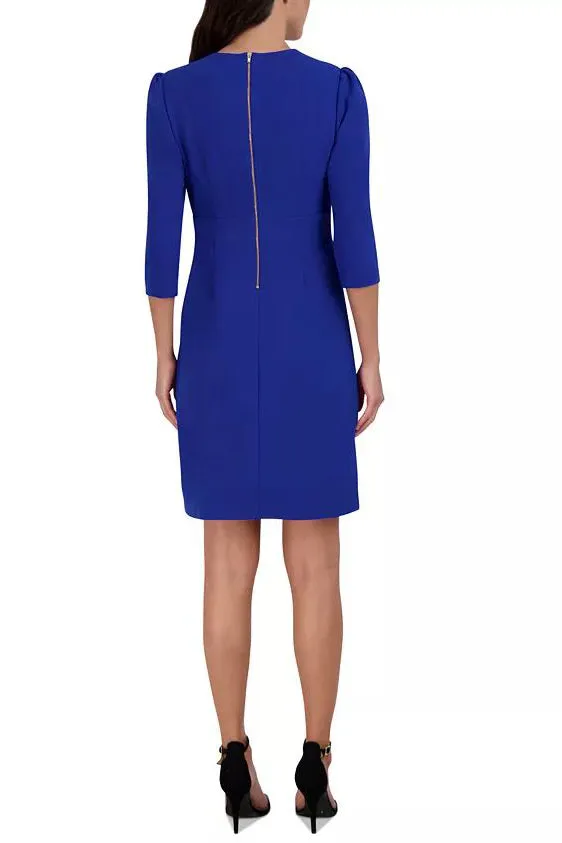 Julia Jordan Pleated Ruffled-Front Sheath Dress