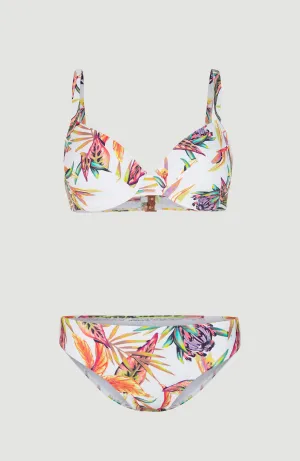 Julia Wb - Rita Moulded Wire Bikini Set | White Tropical Flower