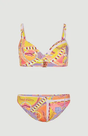 Julia Wb - Rita Moulded Wire Bikini Set | Yellow Scarf Print