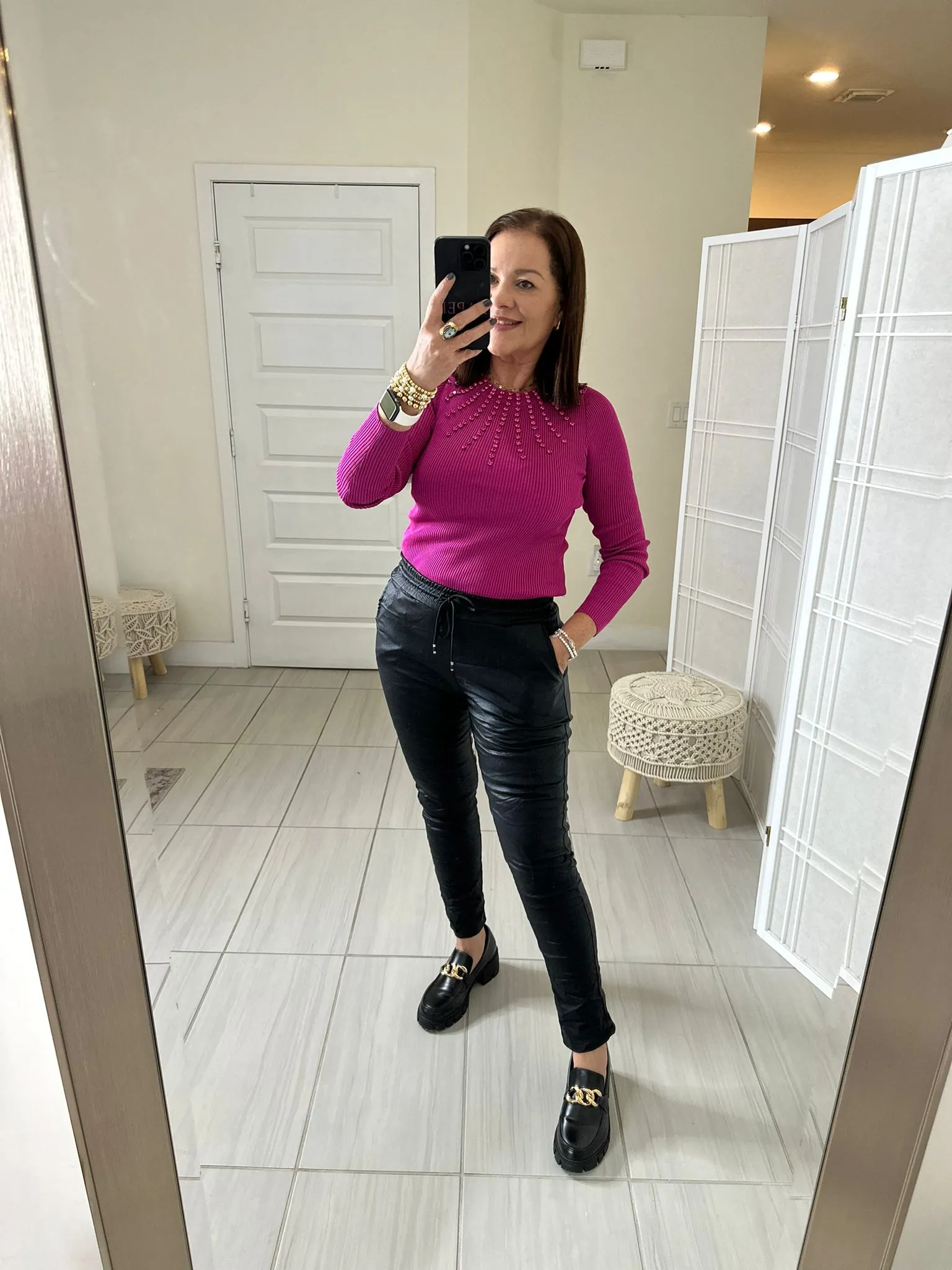 Juliana Leather Jogger