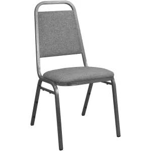 Juliet Charcoal Gray Fabric-Padded Banquet Stackable Chairs