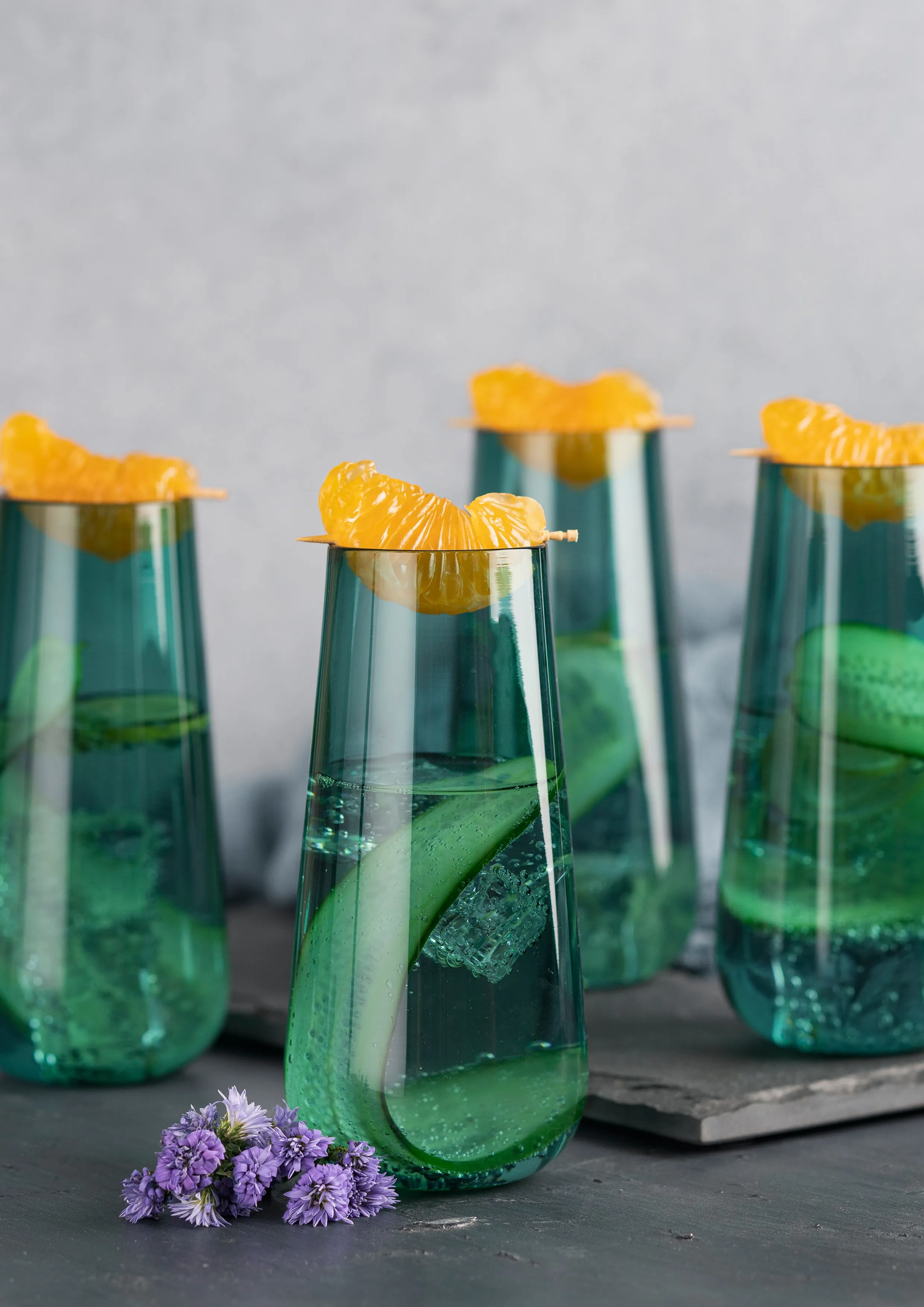 Juliette Cocktail Glasses Round - Teal