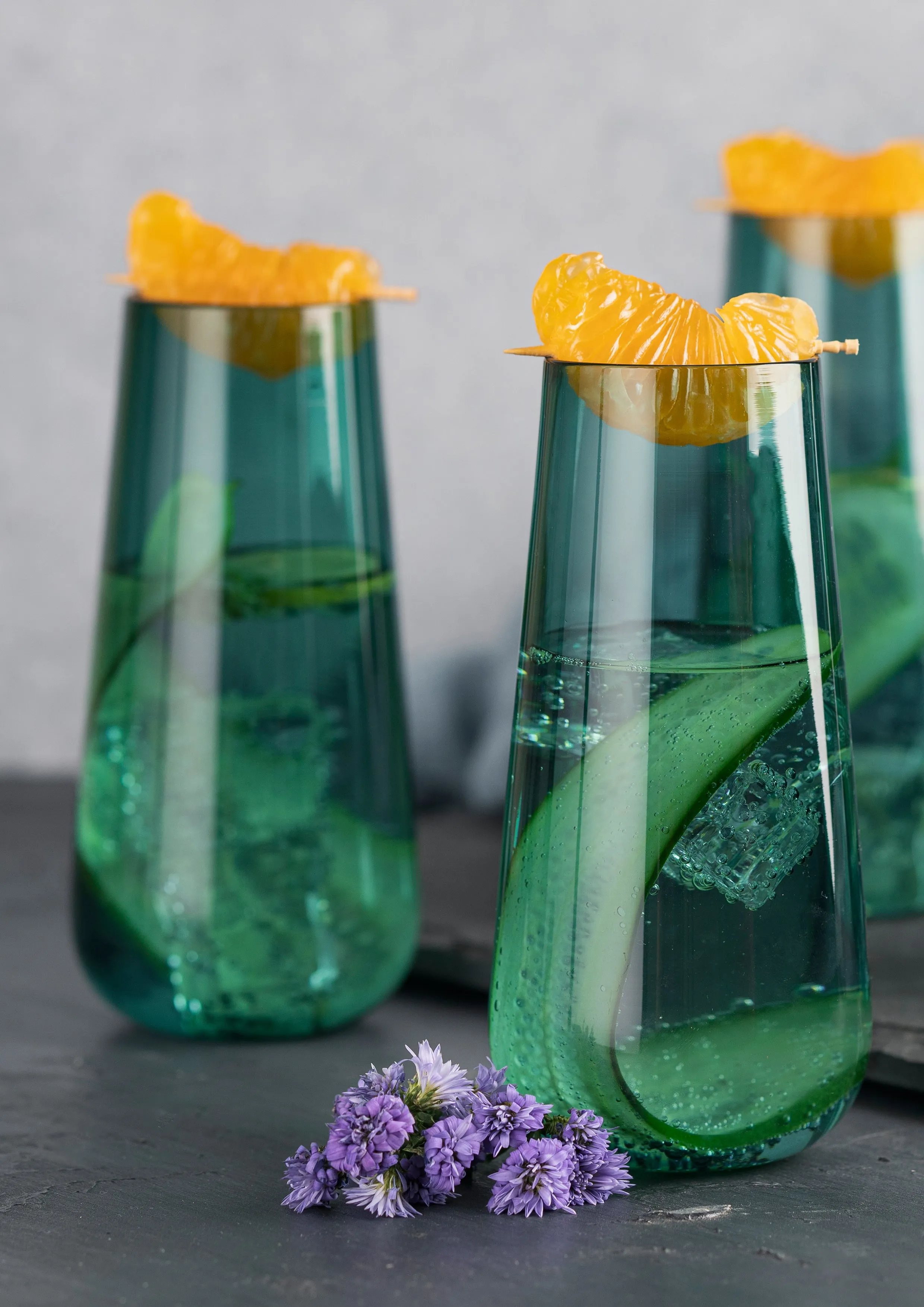 Juliette Cocktail Glasses Round - Teal