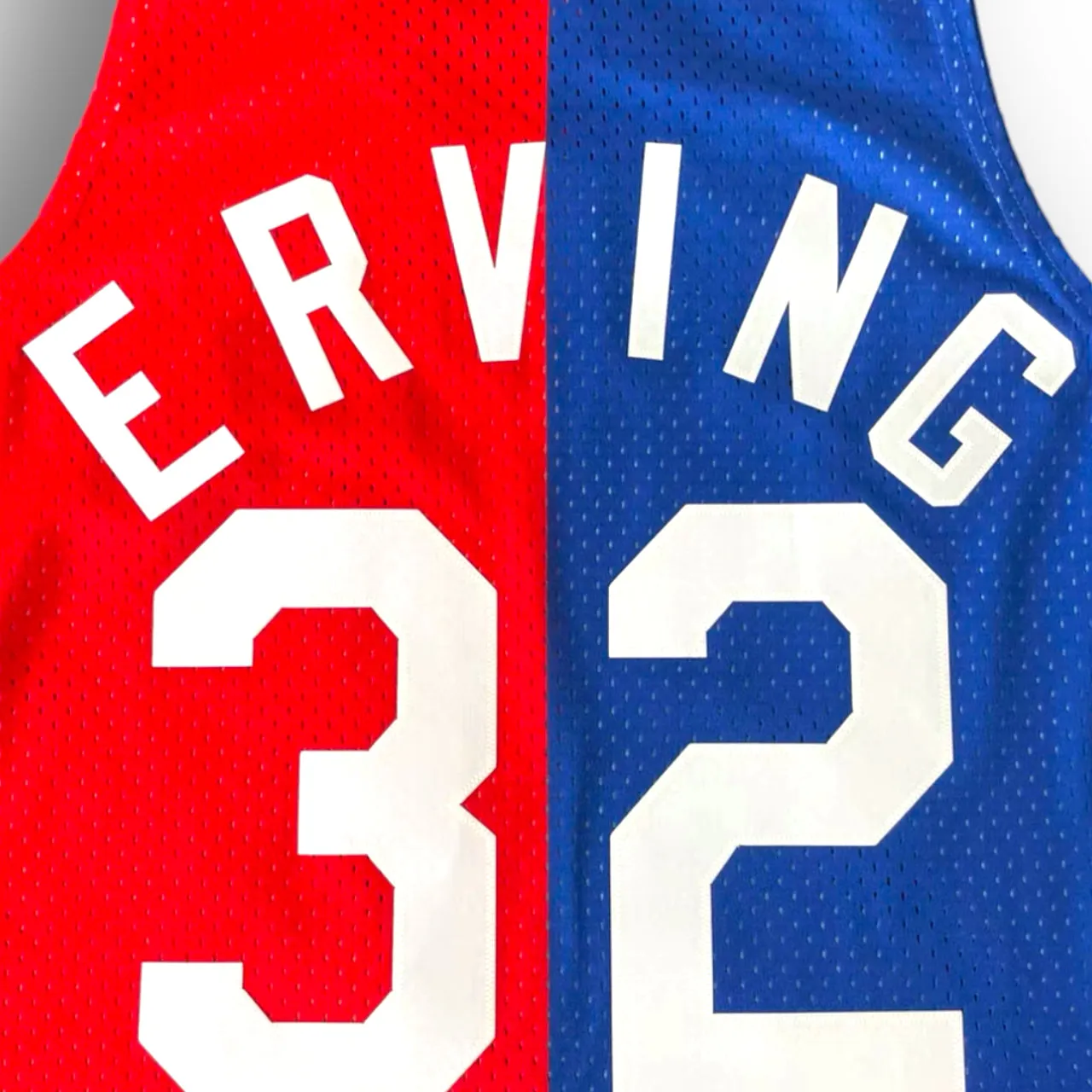 Julius Erving 1973-1974 New York Knicks Two Tone Edition Mitchell & Ness Swingman Jersey - Red/Blue