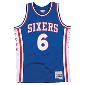 Julius Erving Adult Blue Philadelphia 76ers Mitchell and Ness NBA Jersey