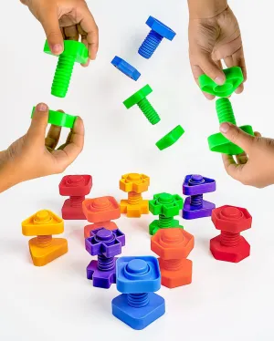 Jumbo Nuts and Bolts for Toddlers 24 Piece | Kids Nuts and Bolts | Toddler Engineering Toys for 2-4