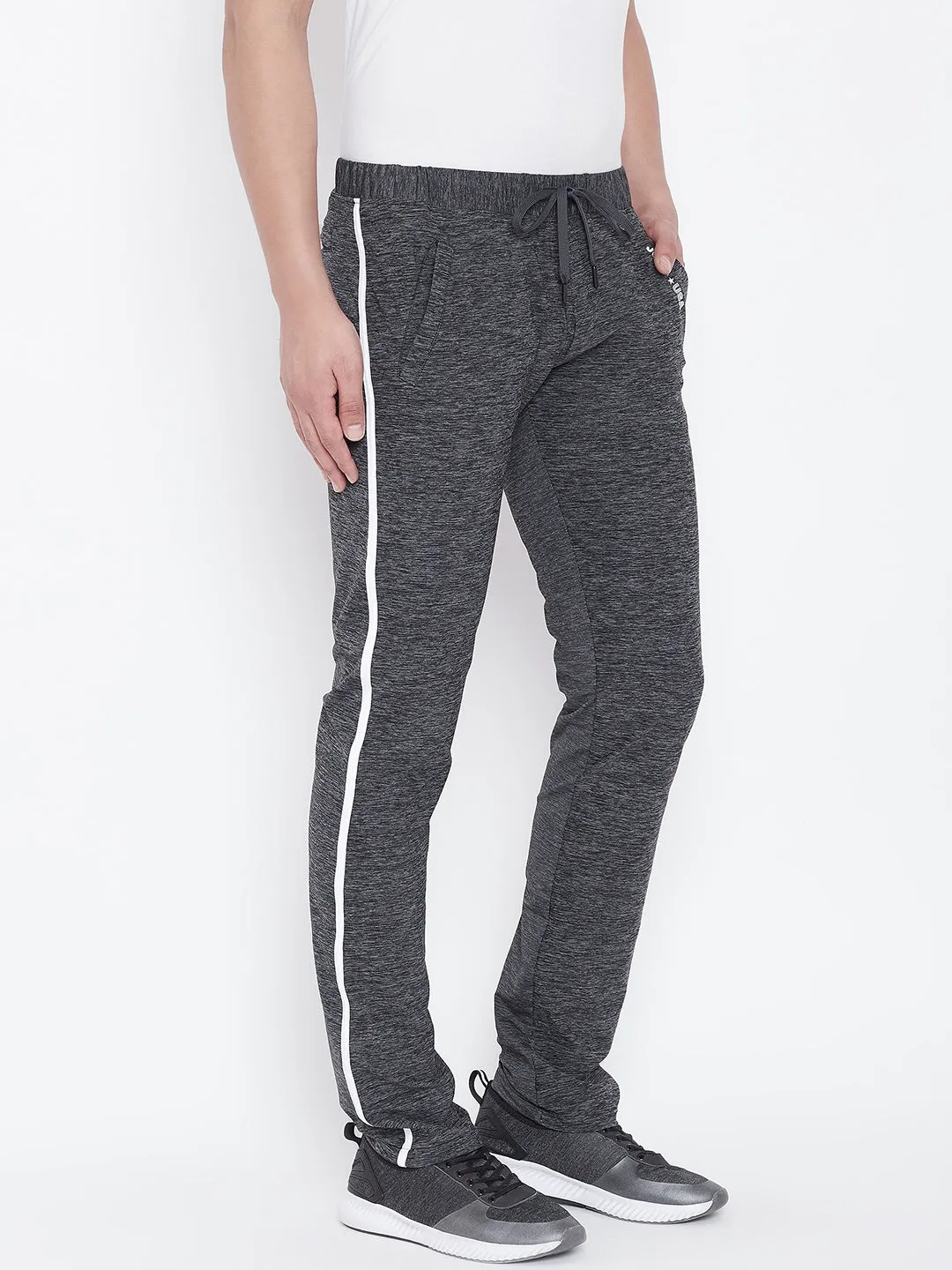 JUMP USA Men Grey Active Wear Solid Track Pant