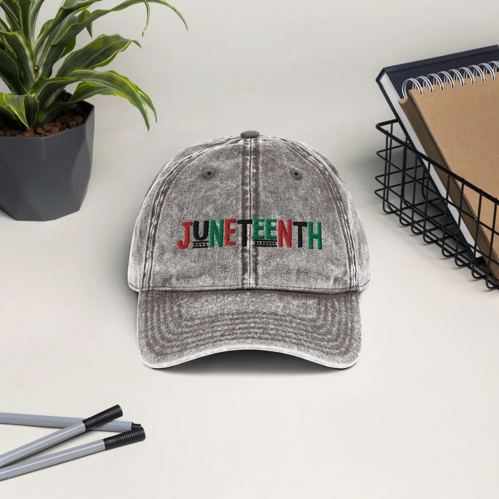 Juneteenth Pan African RBG Vintage Cotton Twill Cap