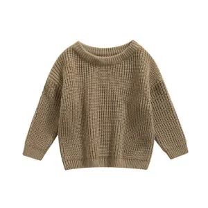 Juno - Baby & Toddler Chunky Knit Sweater , Coffee Brown