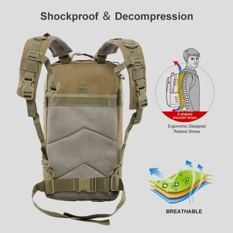 JUNSUNMAY J002 30L Waterproof Outdoor Molle Rucksack Backpack Camping Hiking Bag(Khaki)