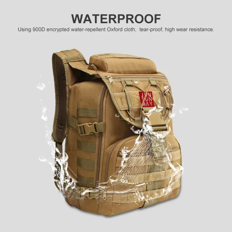 JUNSUNMAY J007 35L Waterproof Outdoor Molle Rucksack Hiking Backpack(Khaki)