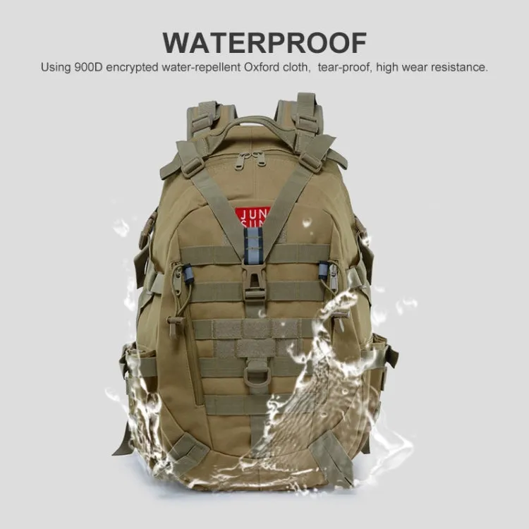 JUNSUNMAY J012 25L Waterproof Outdoor Sports Molle Rucksack Backpack with Reflective Stripe(Khaki)