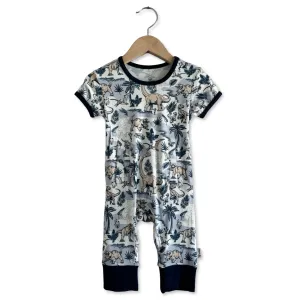 Jurassic Jungle Adaptive Tube Access Mini Ribbed Kid's Short Long Romper