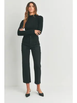 Just Black Denim Black Wide Leg Utility Jean