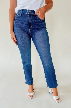 JUST BLACK DENIM HIGH RISE CLASSIC STRAIGHT