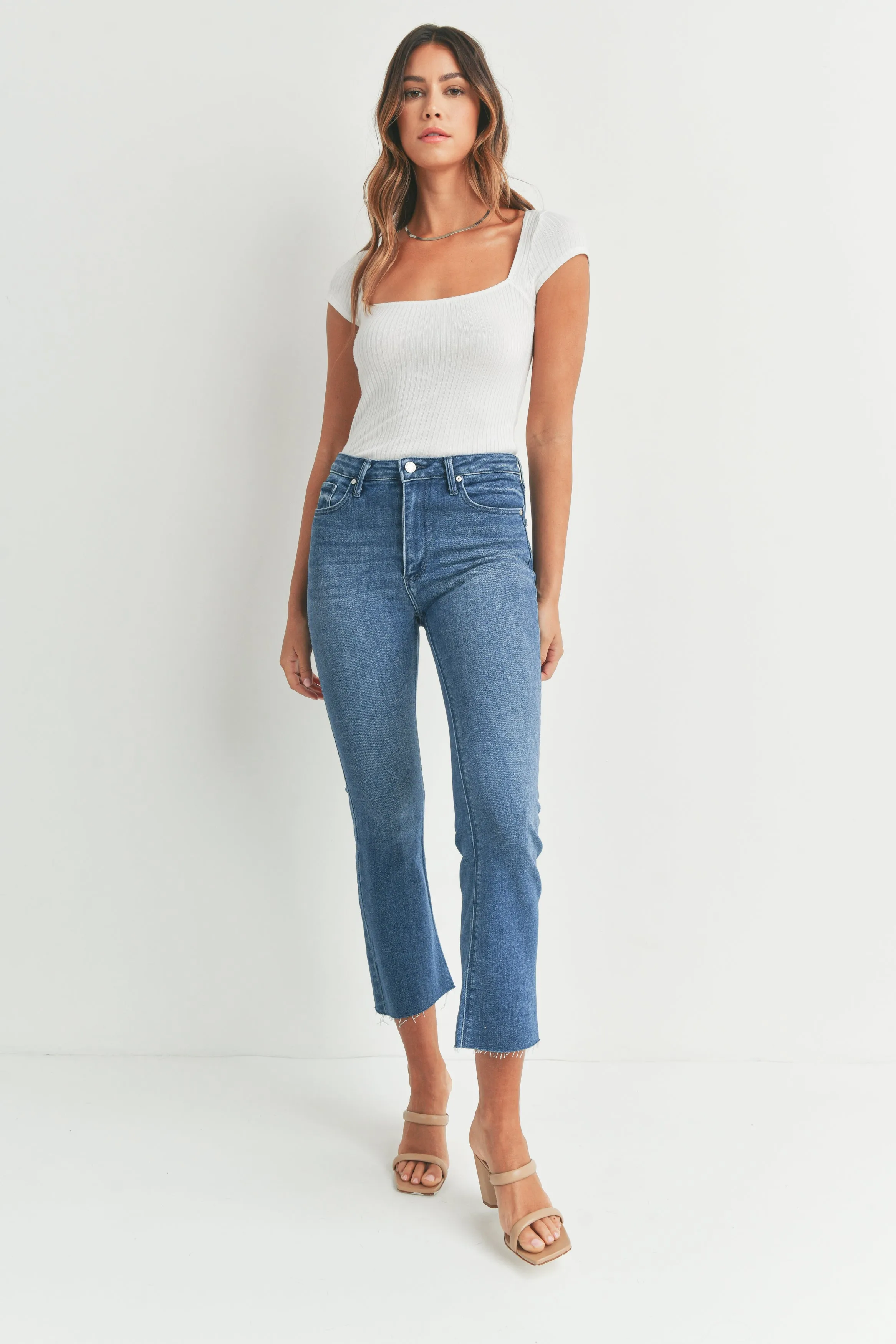 Just Black Denim Tonal Crop Flare Denim