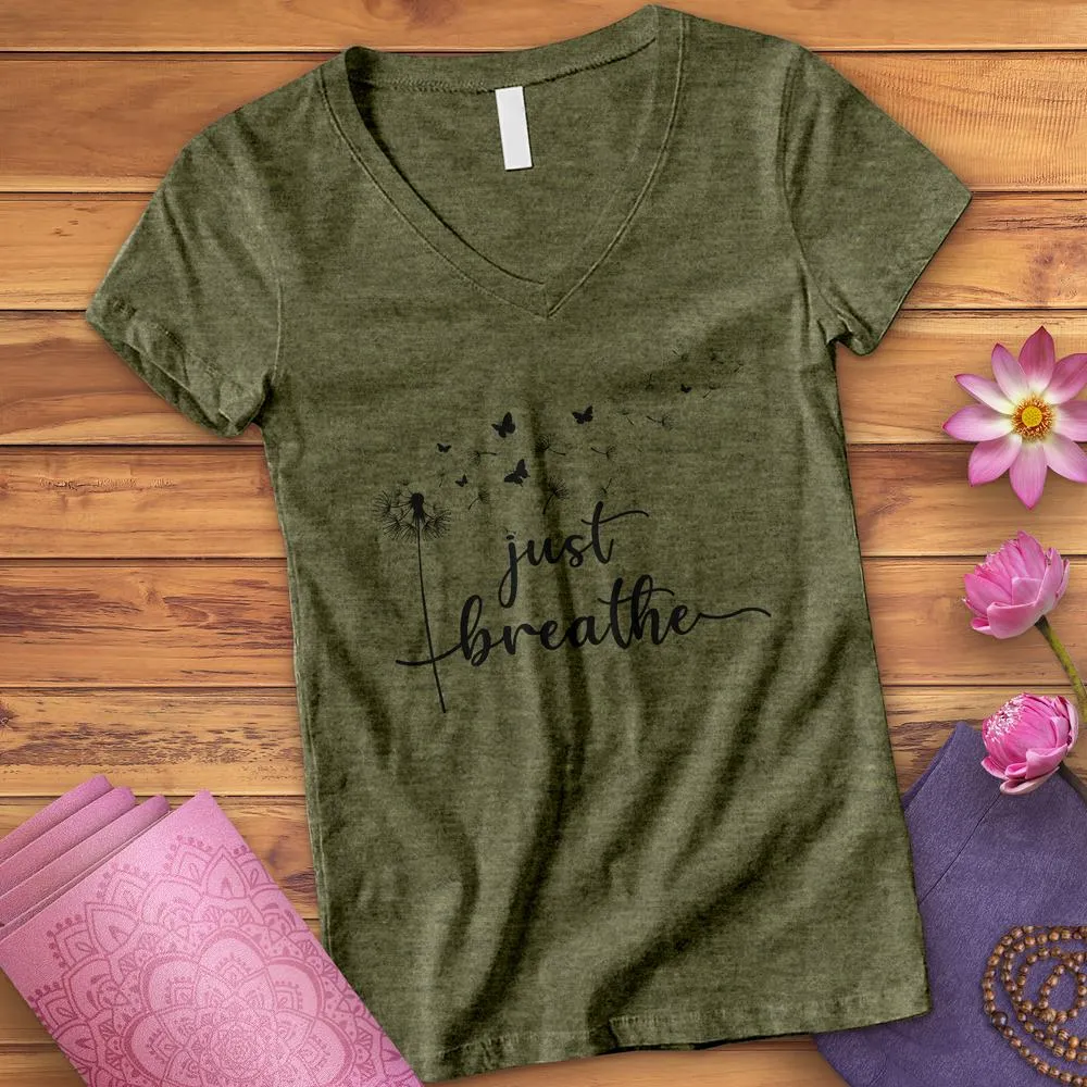 Just Breathe Dandelion V-Neck