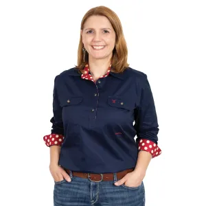 Just Country Women's Abbey Shirt- Navy Crimson