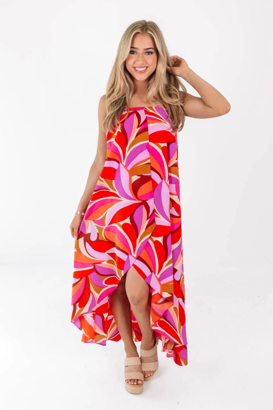 Just Groovy Midi Dress - Pink