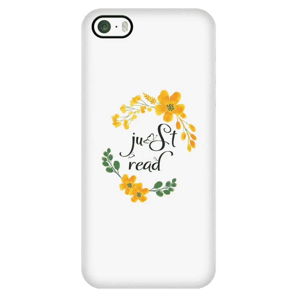 Just read floral phone case white