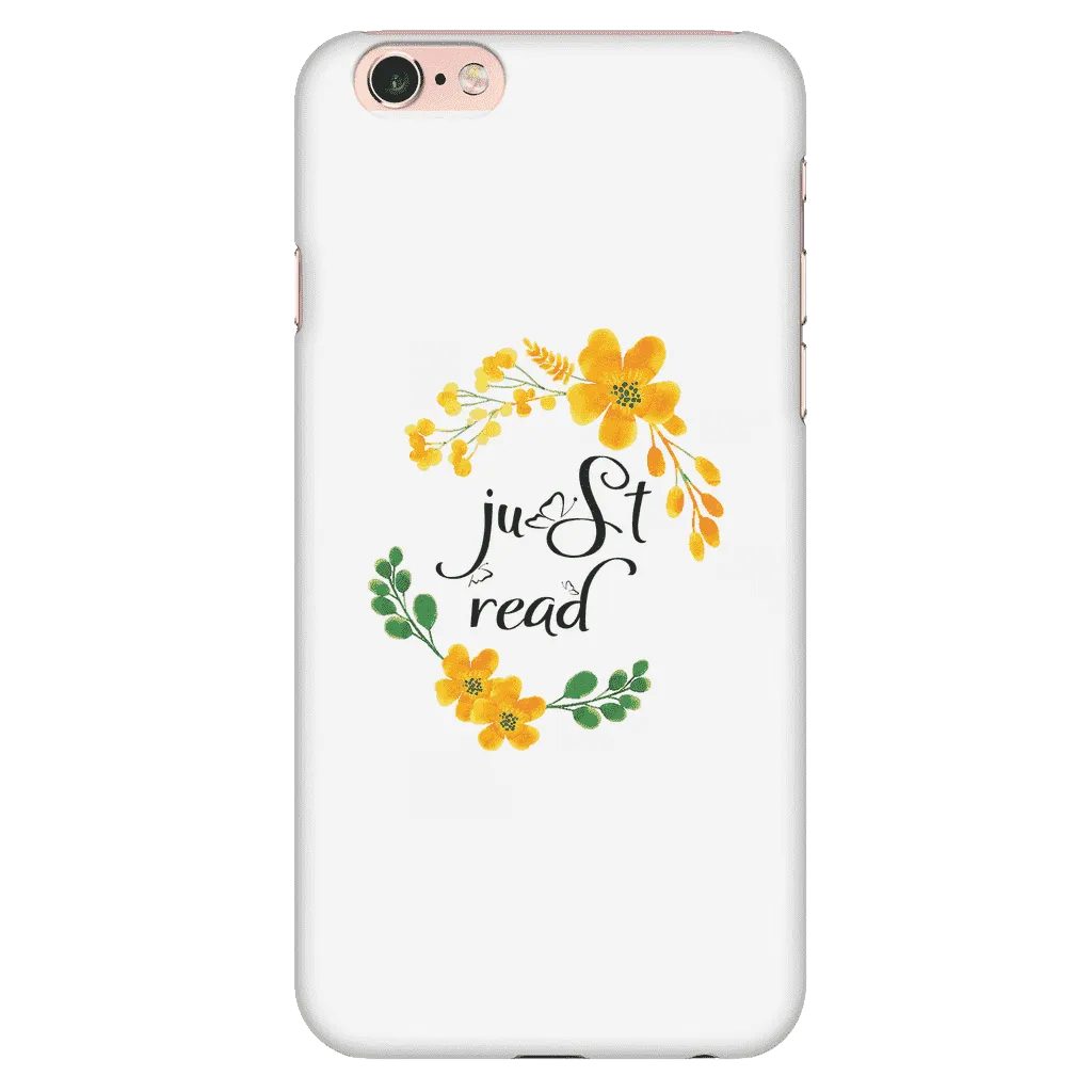 Just read floral phone case white