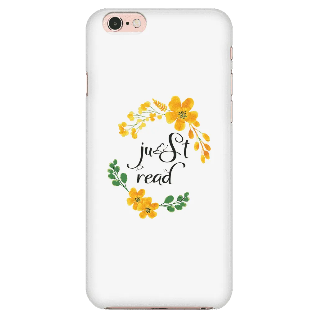 Just read floral phone case white