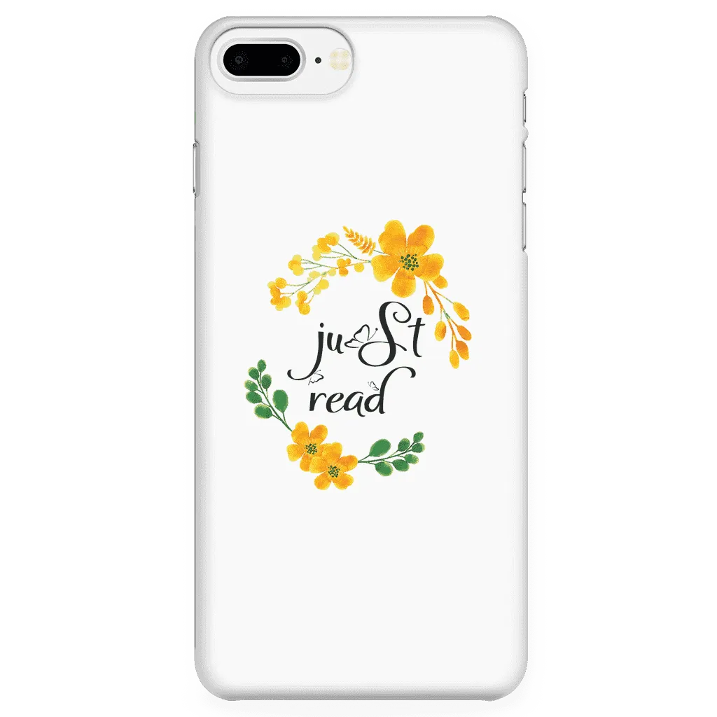 Just read floral phone case white