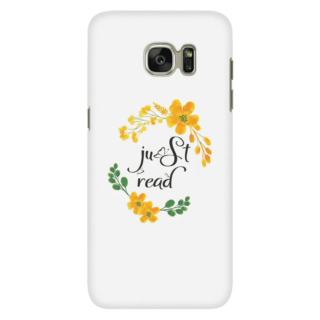 Just read floral phone case white