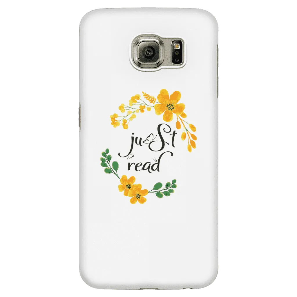 Just read floral phone case white