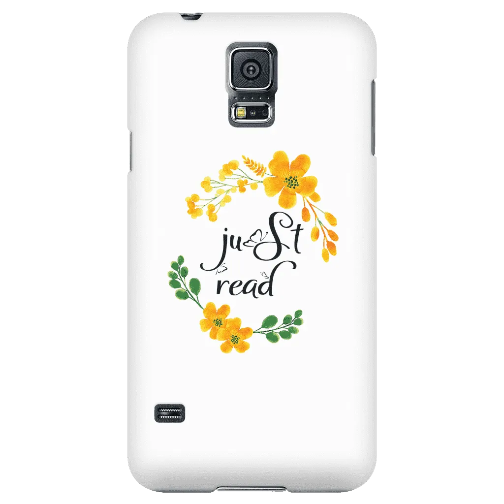 Just read floral phone case white