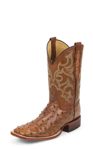 Justin 11in Mens Amber/Cognac Truman FQ Ostrich Cowboy Boots