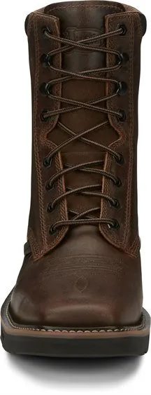 Justin Men's 8" Pulley Lace-up Work Boot - Square Steel Safety-Toe