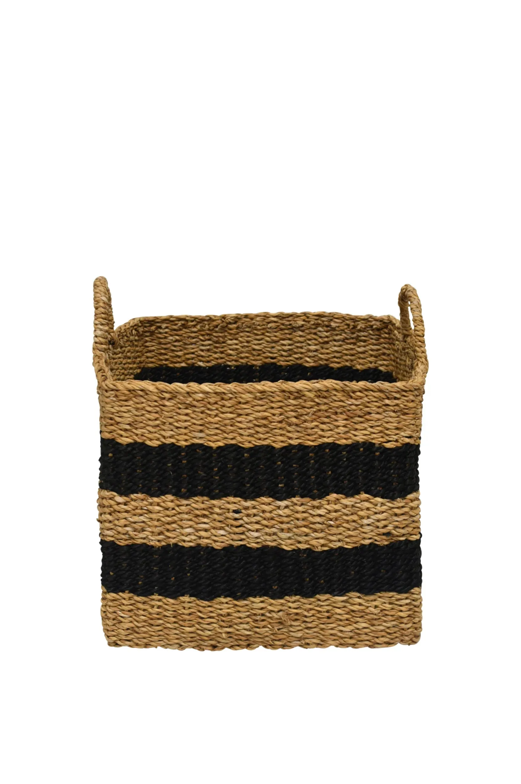 Jute Striped Baskets - Black/Natural