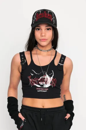 K-9 Crop Buckle Tank Black