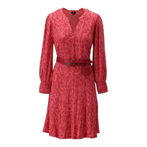 K Design Short Dress with Belt Red