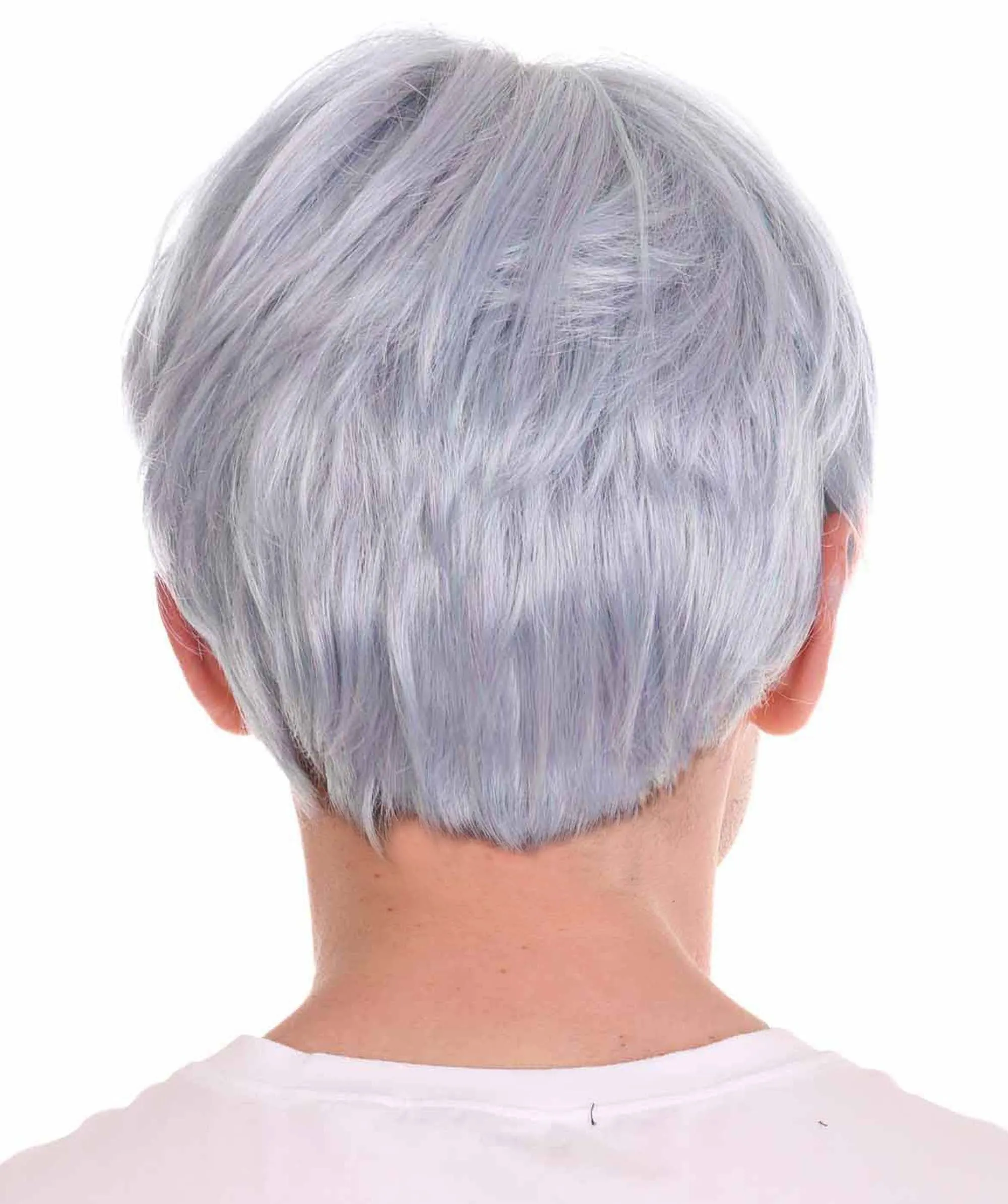 K-Pop | Men's Short Straight Middle Part Grey K Pop Cosplay Wig | Premium Breathable Capless Cap