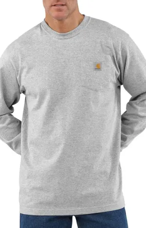 (K126) Long Sleeve Workwear Pocket Shirt - Heather Grey