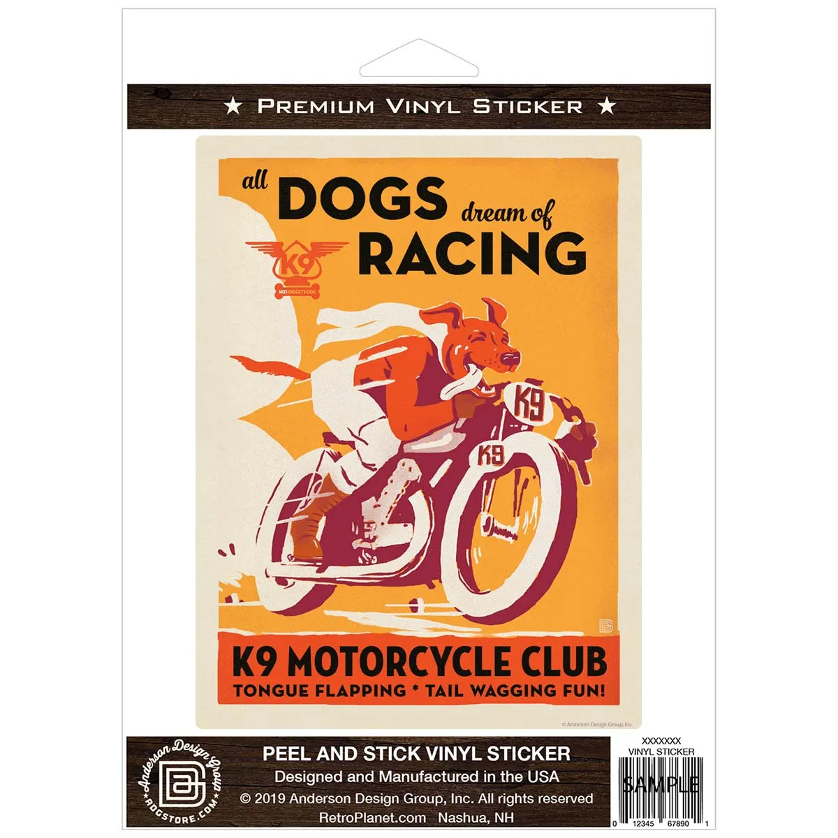 K9 Motorcycle Club Racing Dogs Vinyl Sticker