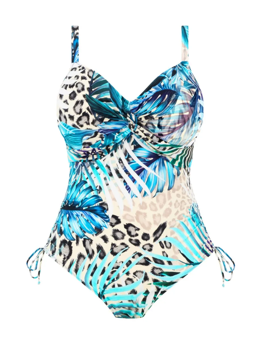 Kabini Oasis Twist Front Swimsuit - Aegean