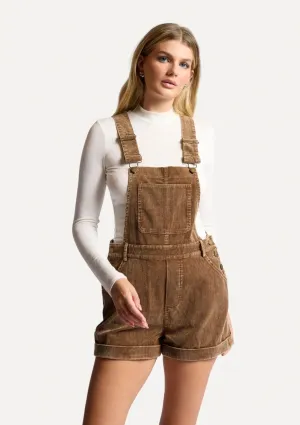 Kahlo Washed Corduroy Overalls - Brown