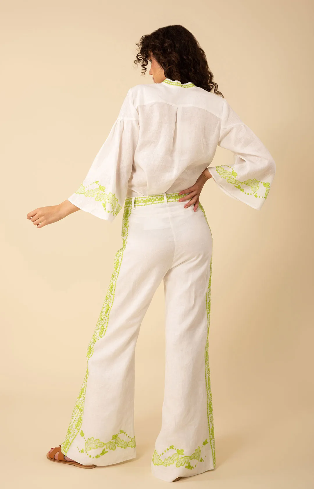 Kaia Embroidered Linen Top