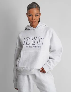 Kaiia Nyc Oversized Hoodie in Grey Marl