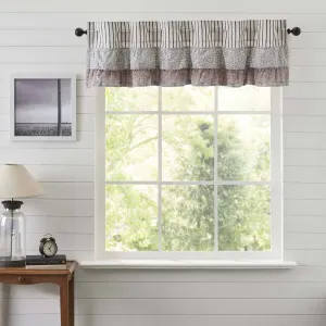 Kaila Blue Stripe Ruffled Lined Valance 60"