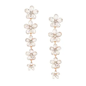 Kairangi Earrings for Women Fashion Dangler Elegant Sparkling Crystal Floral Shaped Long Danglers Earrings for Women and Girls