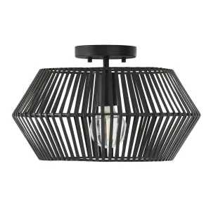 Kaiya 1-Light Semi-Flush Mount in Matte Black