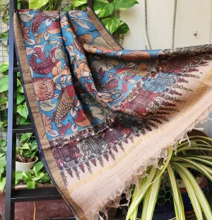 KALAMKARI SILK DUPATTA - Jal Pari